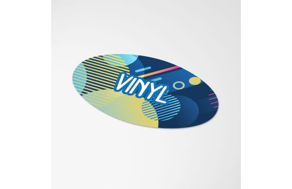 Vinyl Sticker Oval 20x10mm, weiss
