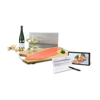 Geschenkartikel: Lachs-Gutschein in Holzbox: Genießer
