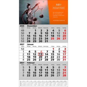 Wandkalender Standard 1 plus