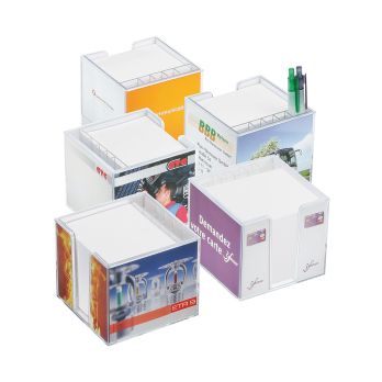 Zettelbox "Sigma", doppelwandig mit Köcher und Einleger