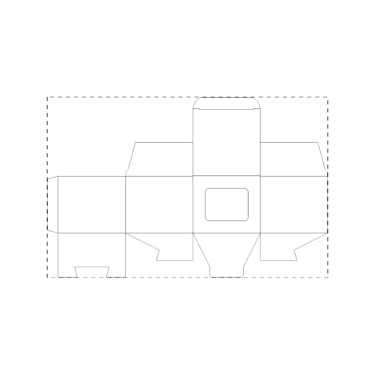 Maßgefertigter Karton mit Fenster (344 x 221 mm)