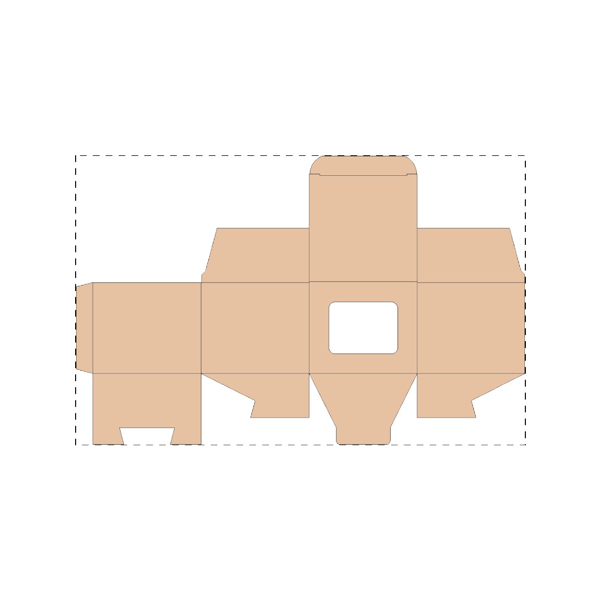 Maßgefertigter Kraft-Karton mit Fenster (344 x 221 mm)
