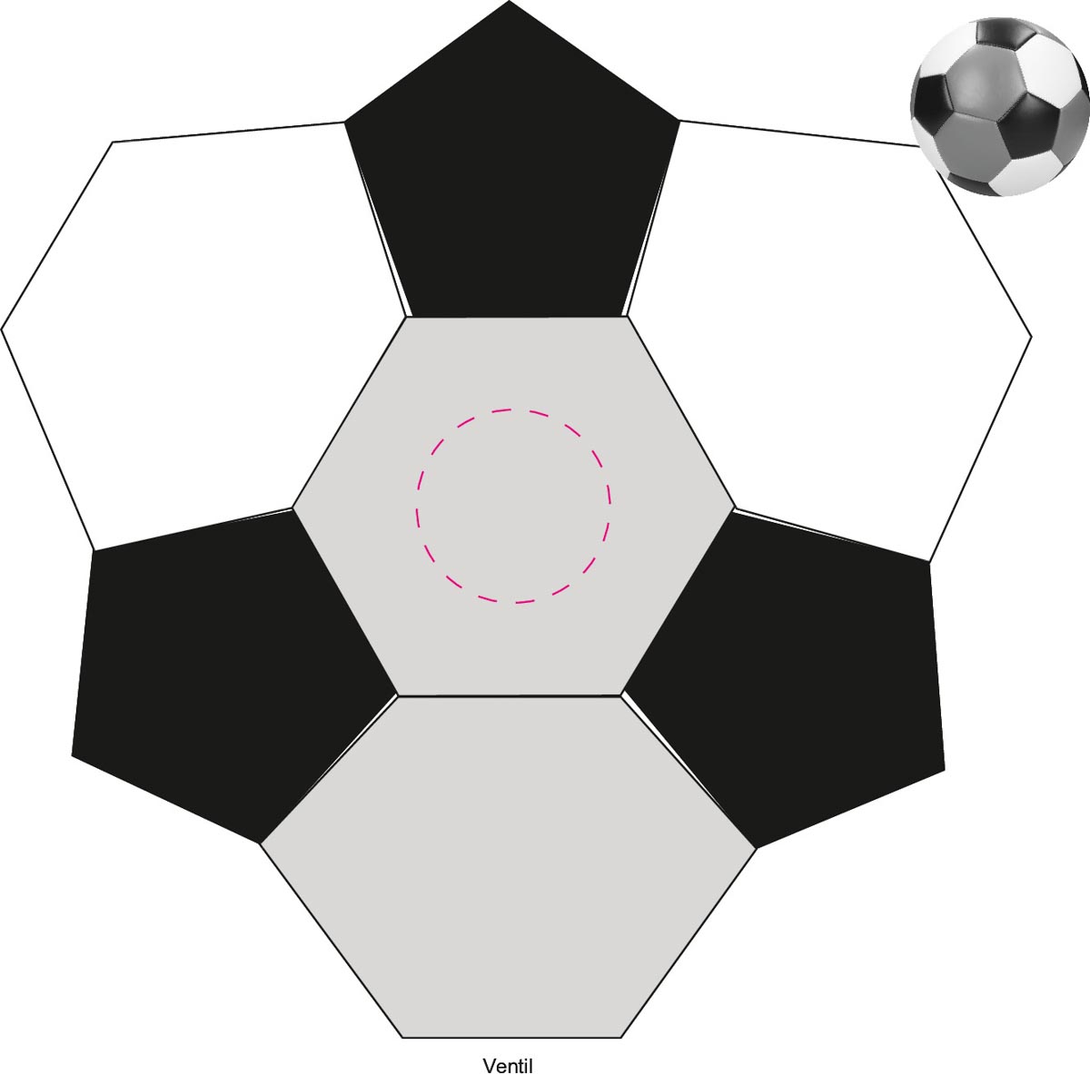 auf graues Segment (Ø 5 cm)