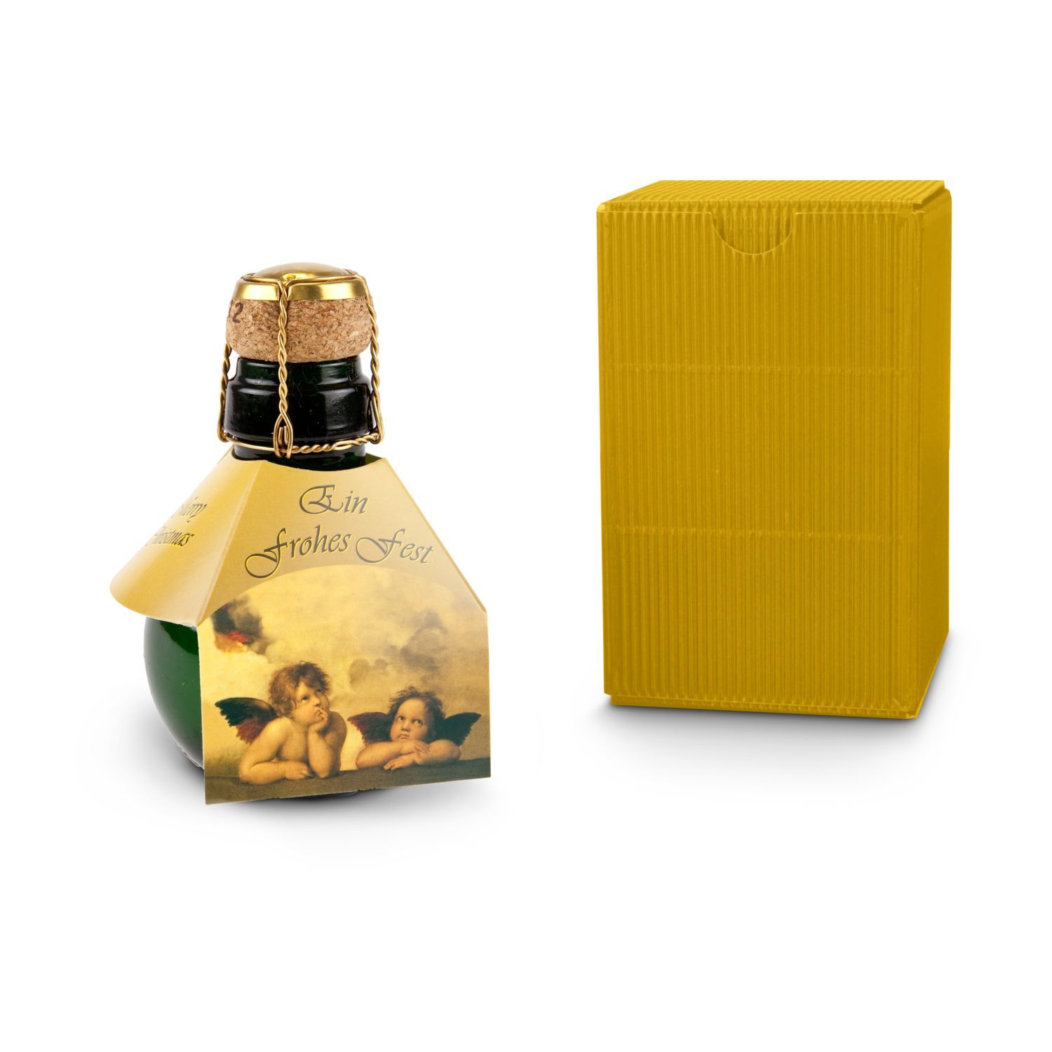 Werbeanbringung an der Flasche (Manschette: max. 15 x 15 cm, Anhänger 5 x 5 cm)