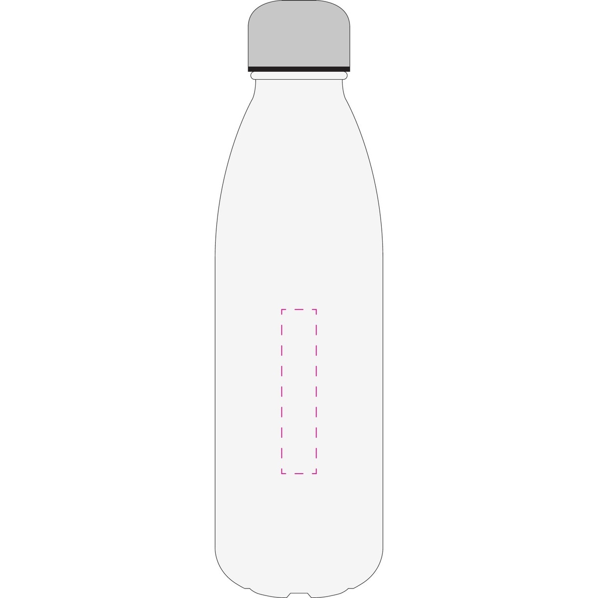 mittig Hochkant auf Flasche (70 x 15 mm)