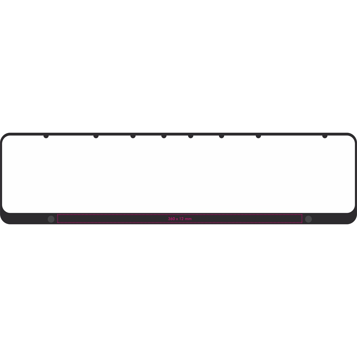 Vorderseite mitte (36 x 1,2 cm)