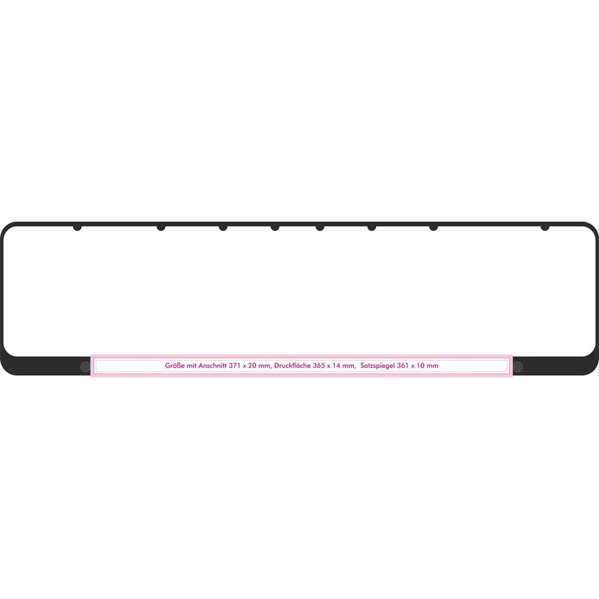 Vorderseite mitte (36,5 x 1,4 cm)