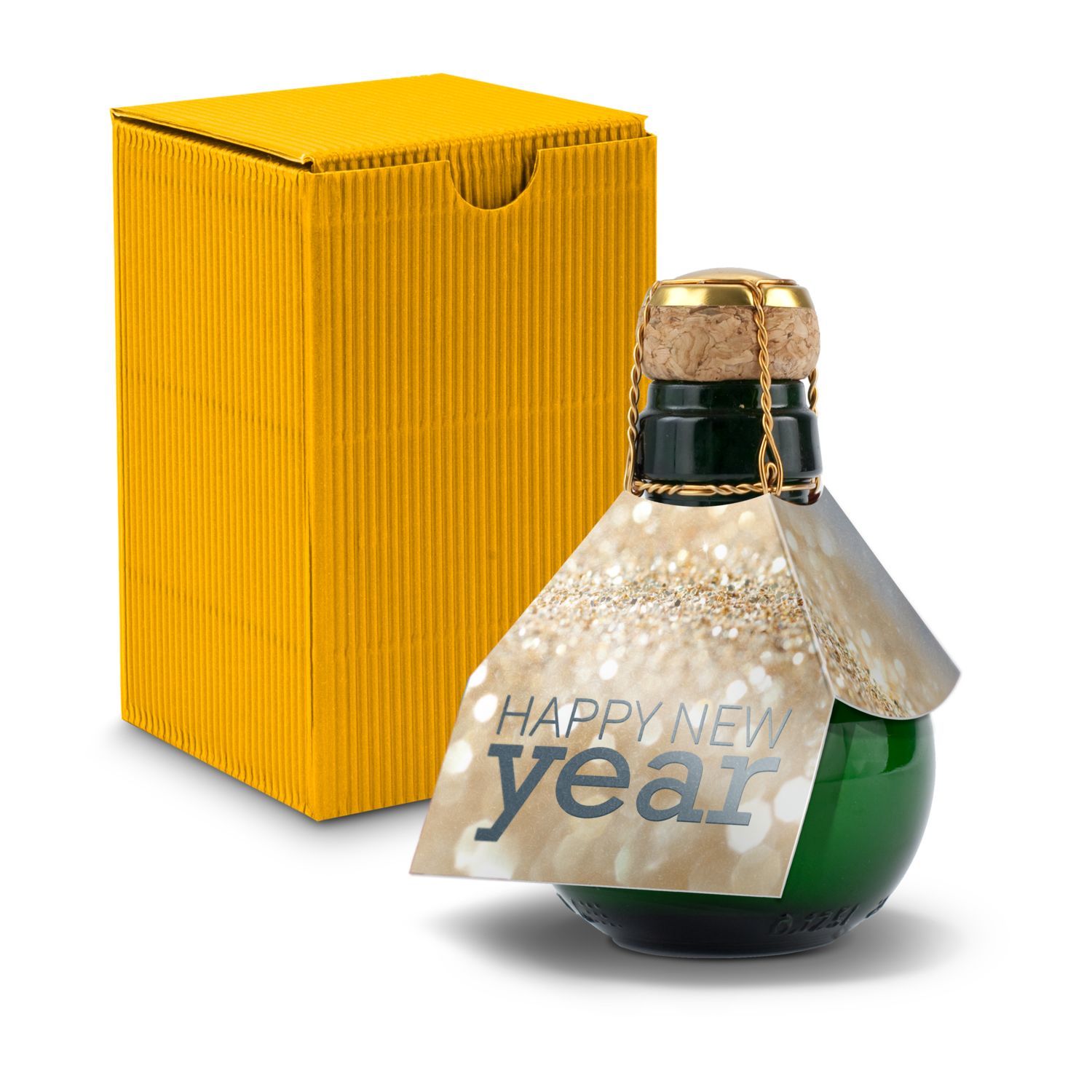 Werbeanbringung an der Flasche (Manschette: ca. 15 x 15 cm, Anhänger 5 x 5 cm)
