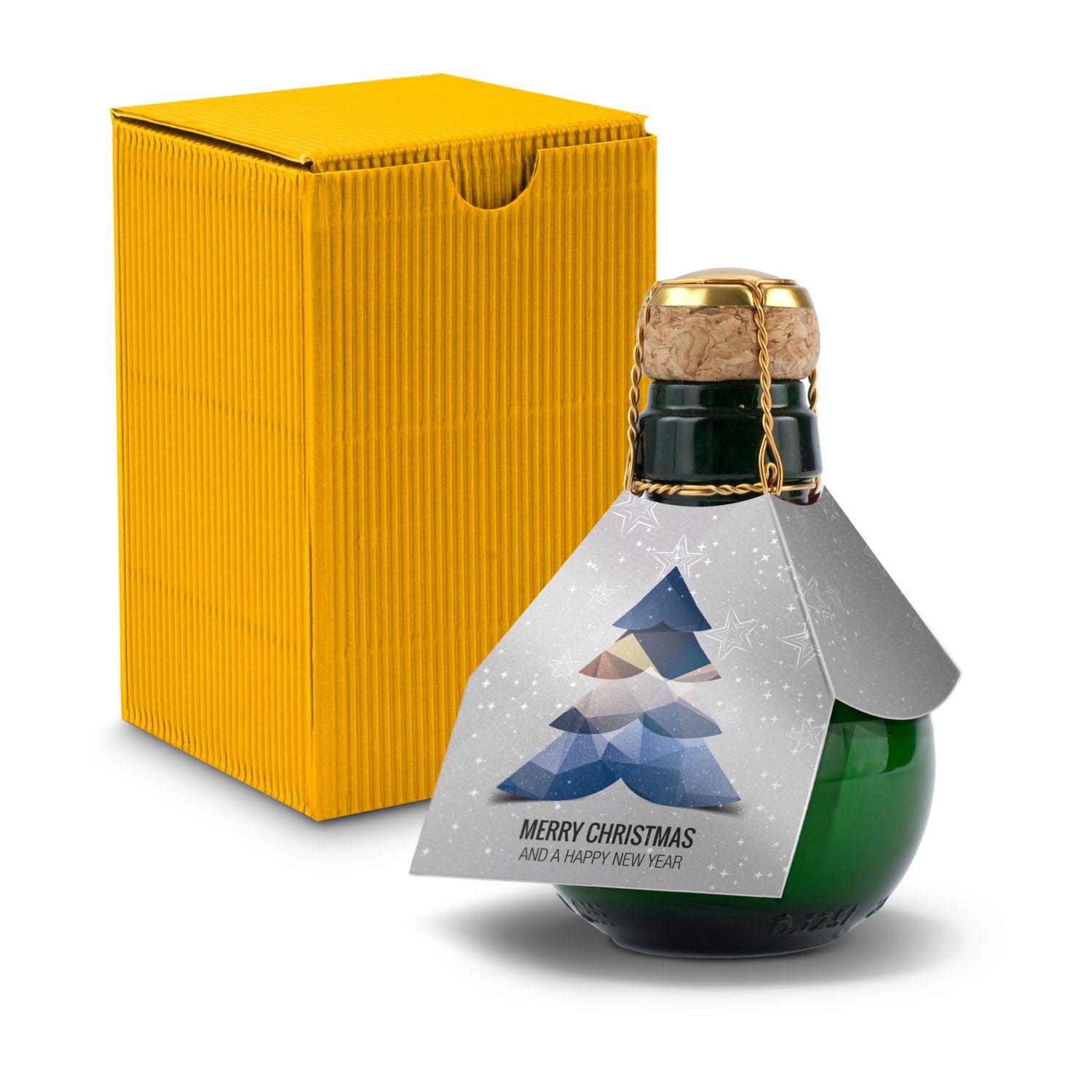 Werbeanbringung an der Flasche (Manschette: ca. 15 x 15 cm, Anhänger 5 x 5 cm)