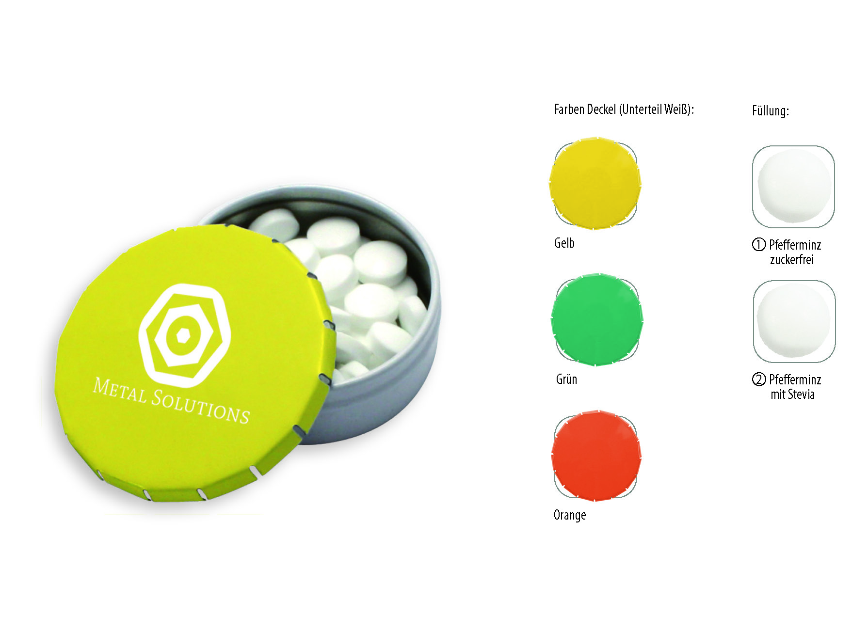 auf Artikel (Ø 4,5 cm, Höhe 1,4 cm)