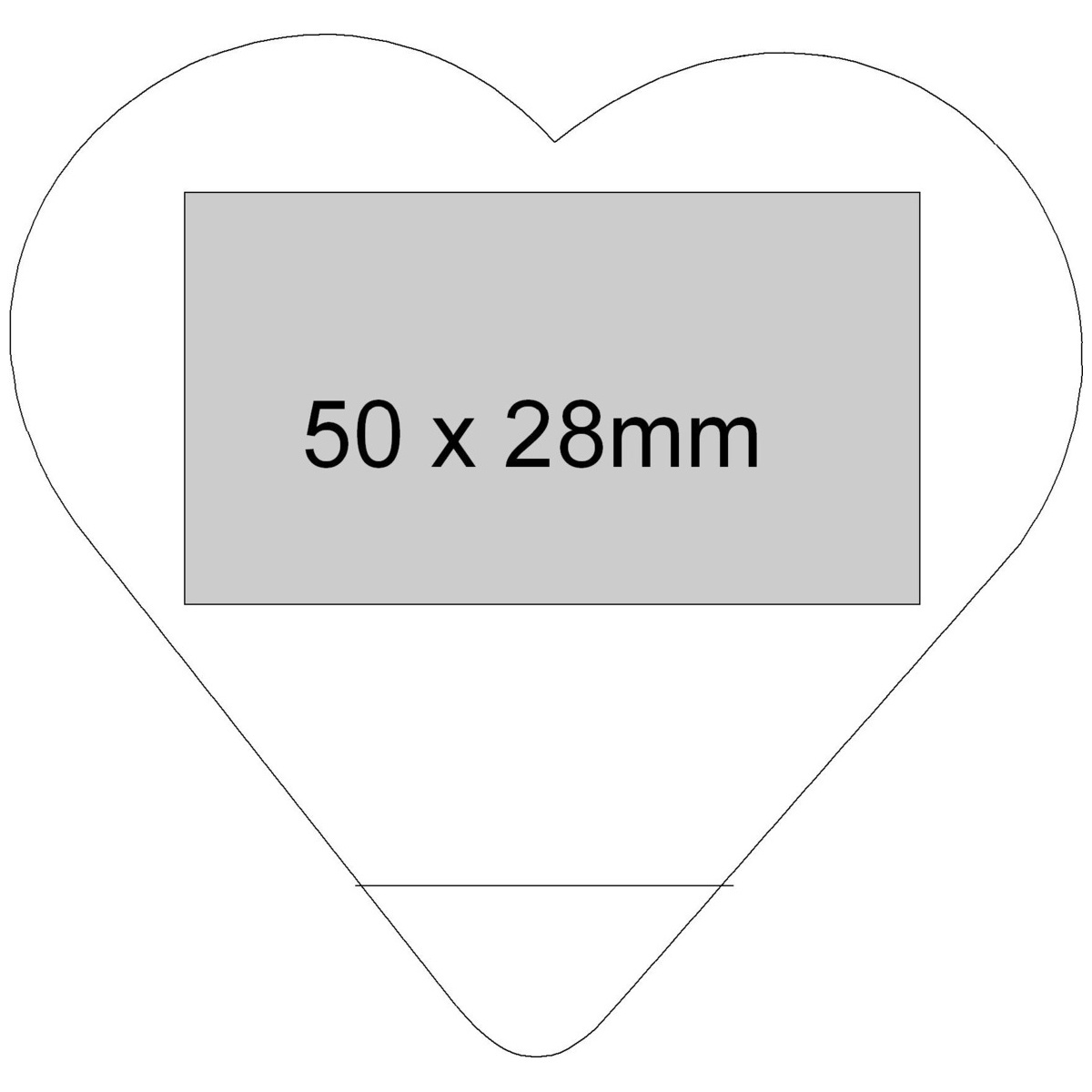 mittig (28 x 50 mm)