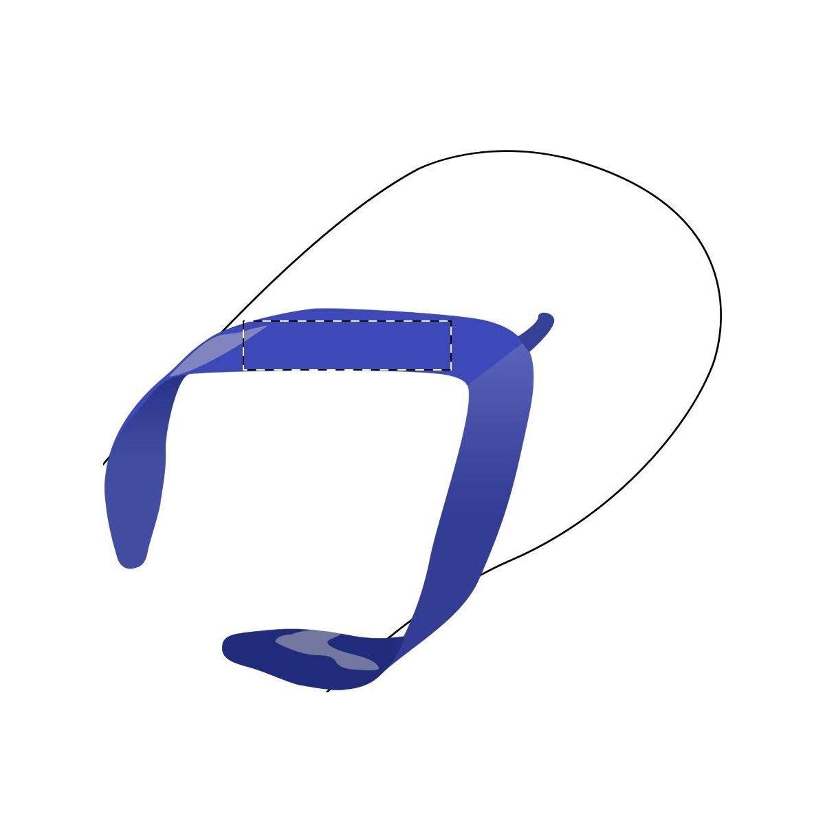 Linker Slipper - linkes Band (50 x 8 mm)