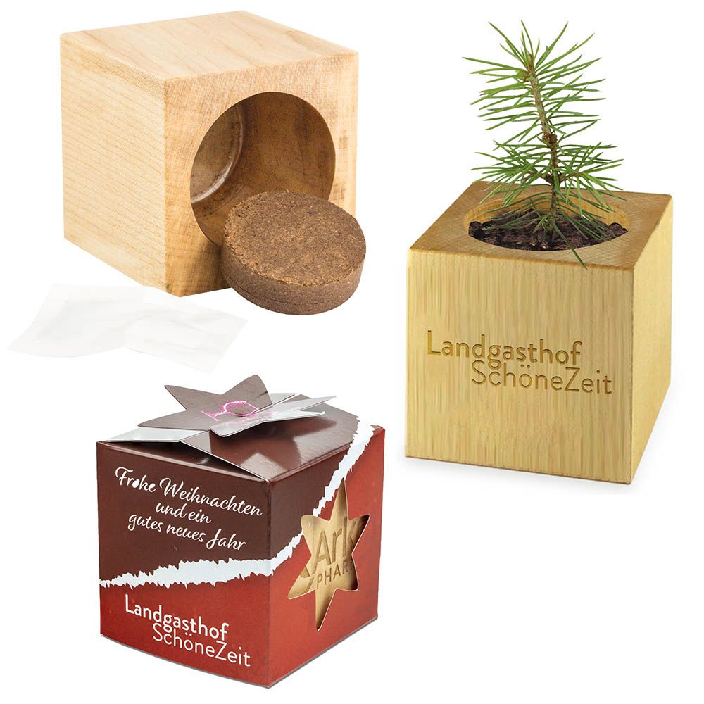 auf Banderole + auf Produkt (6 Flächen à 4,3 cm, 3,5 x 3,5 cm)