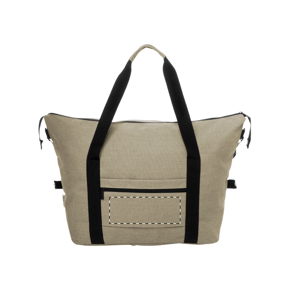 Vorderseite - unterhalb Reißverschluss (120 x 70 mm)