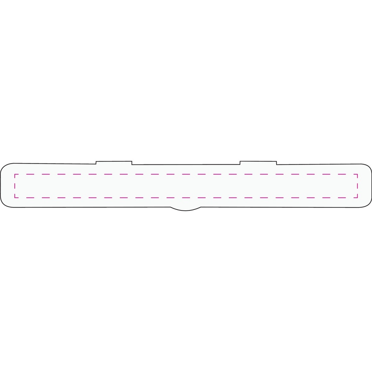 Mittig auf Schutzbox (13 x 190 mm)