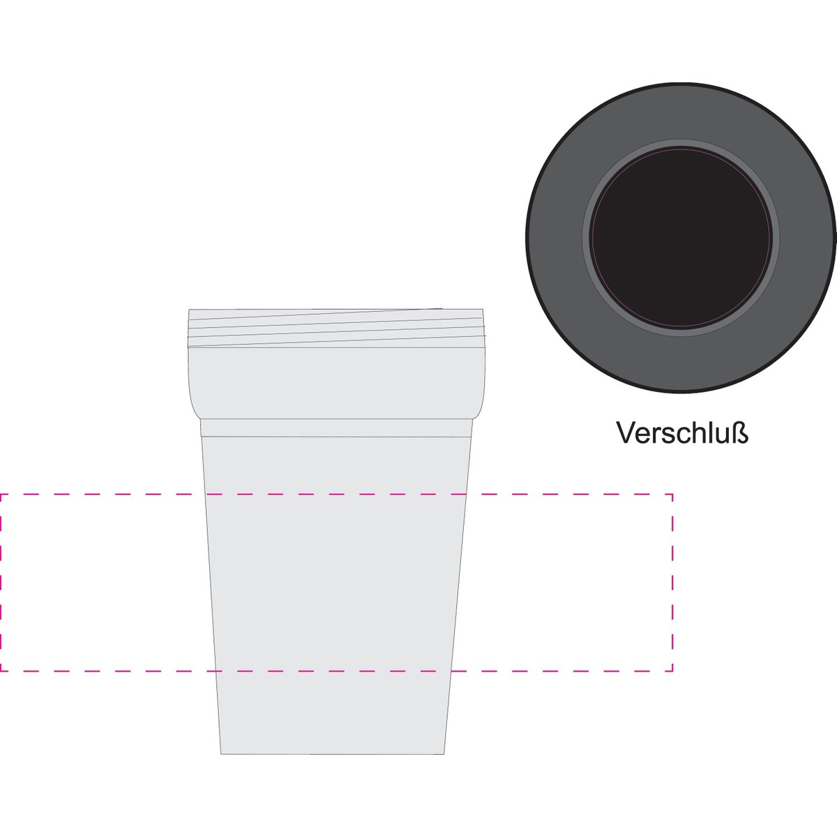 rundum auf Becher (50 x 190 mm)
