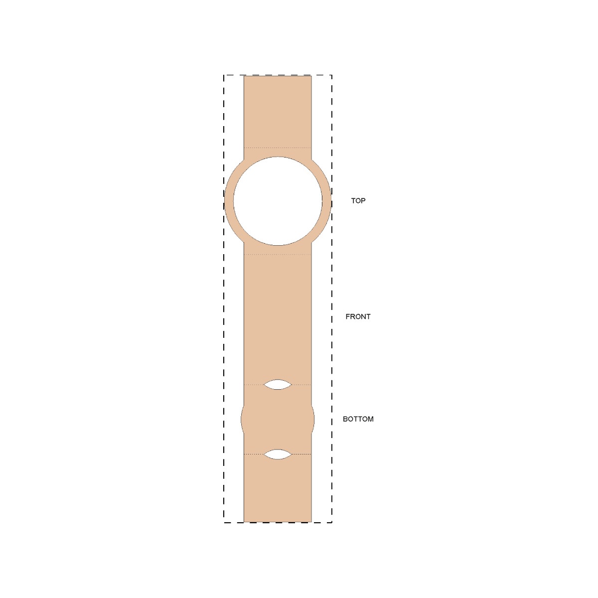 Maßgefertigte Kraft-Papierbanderole (95 x 397 mm)