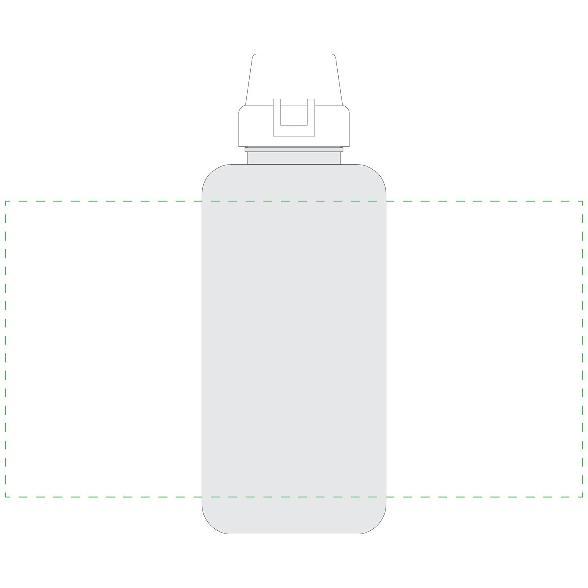 rundum auf transparente Flasche (144 x 281 mm)
