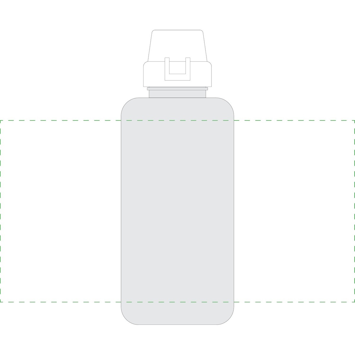 rundum auf transparente Flasche (144 x 281 mm)