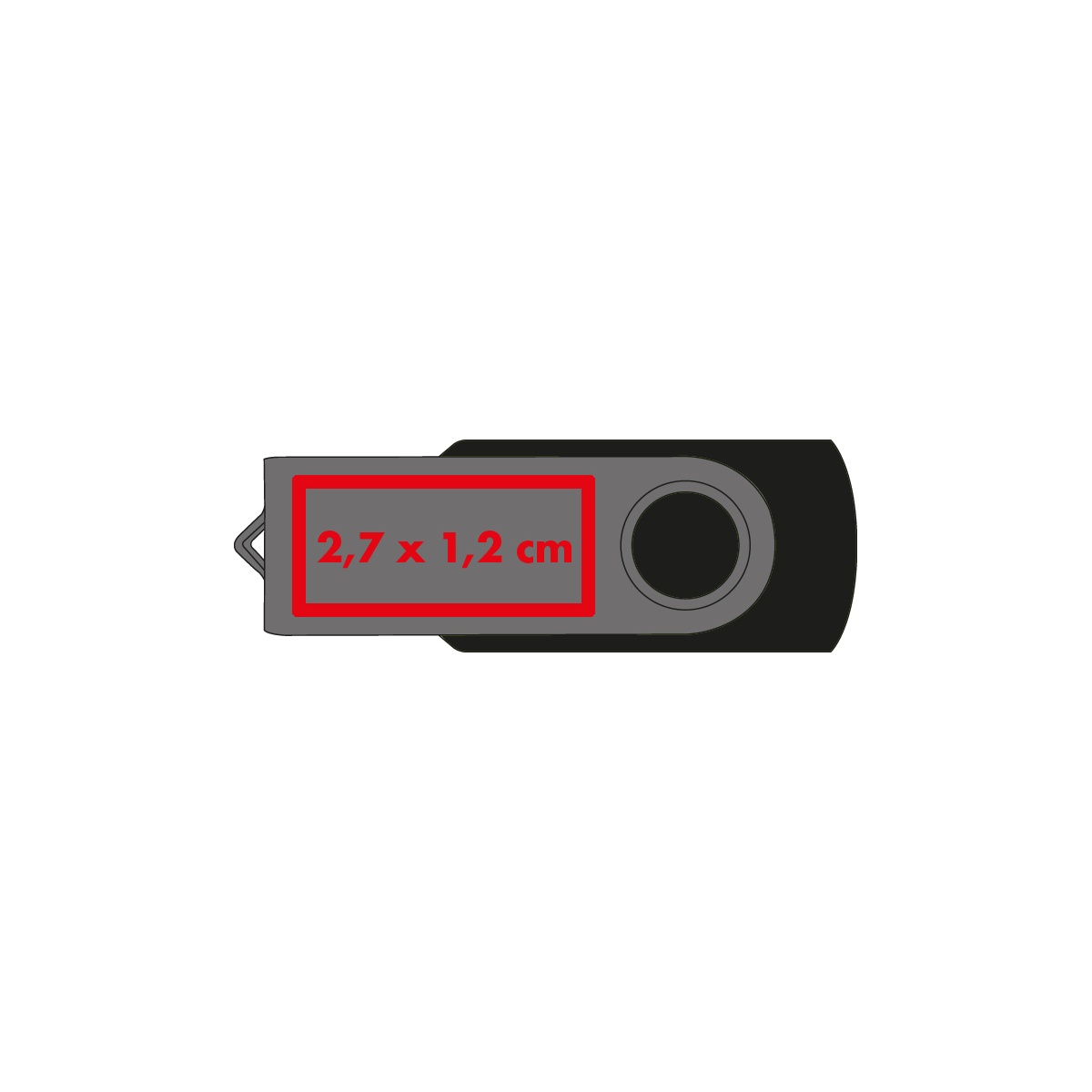 Auf dem Clip (1,2 x 2,7 cm)