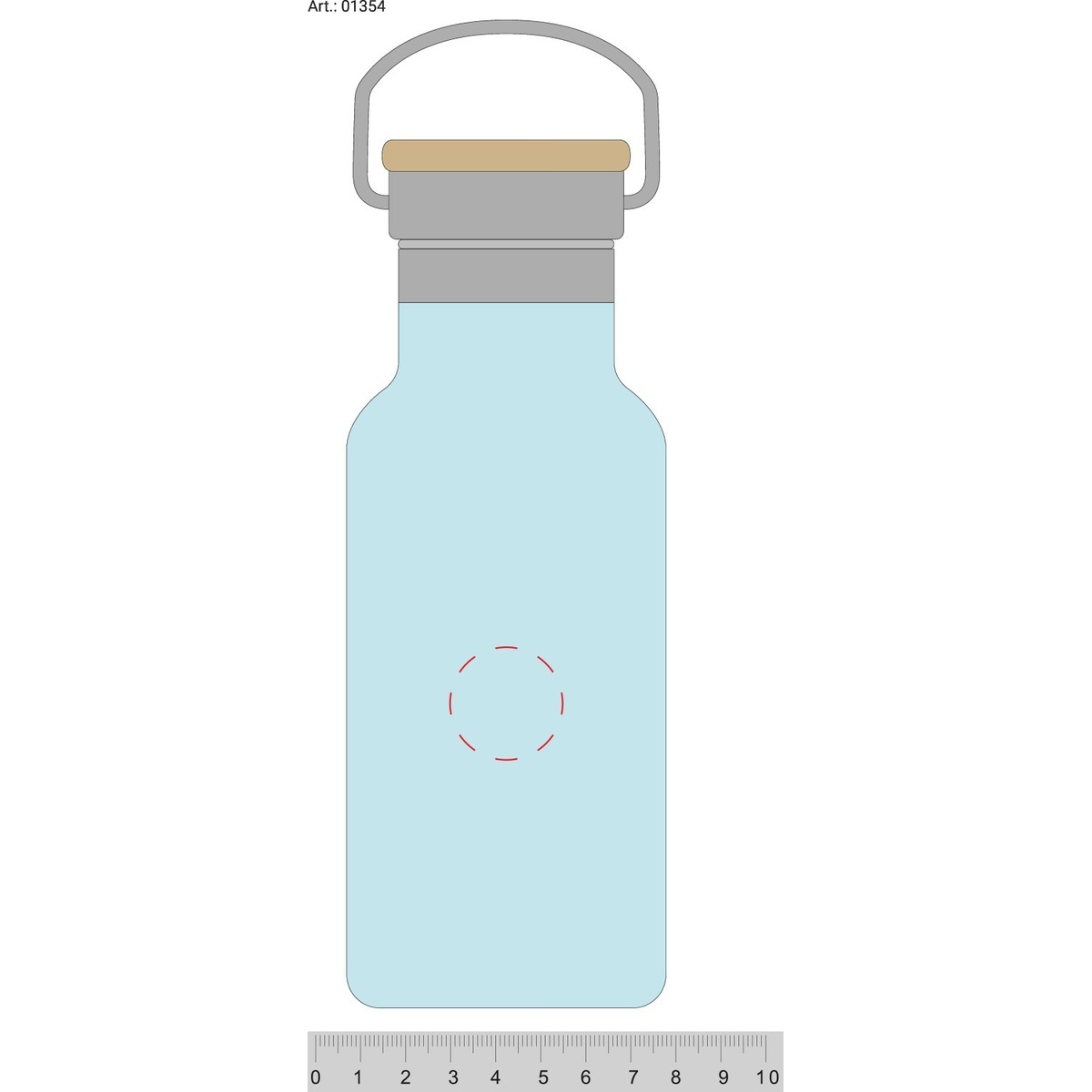 mittig auf Flasche (Ø 25 mm)