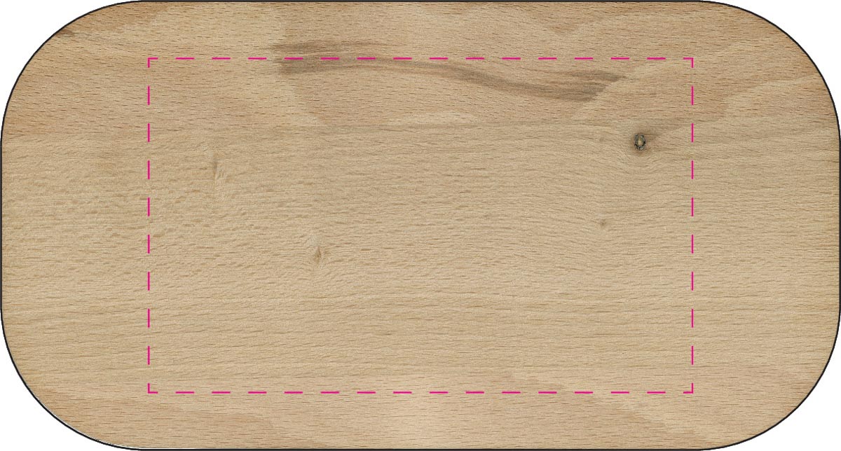 mittig auf Deckel (13x8 cm)
