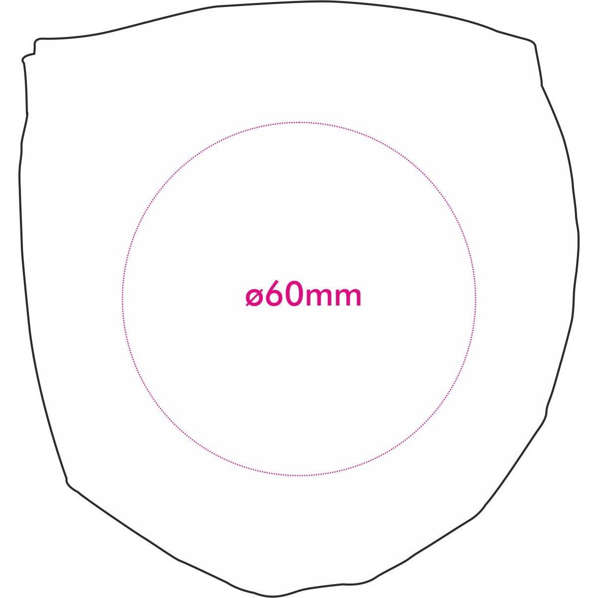 Tasche Vorderseite (ø 6 cm)